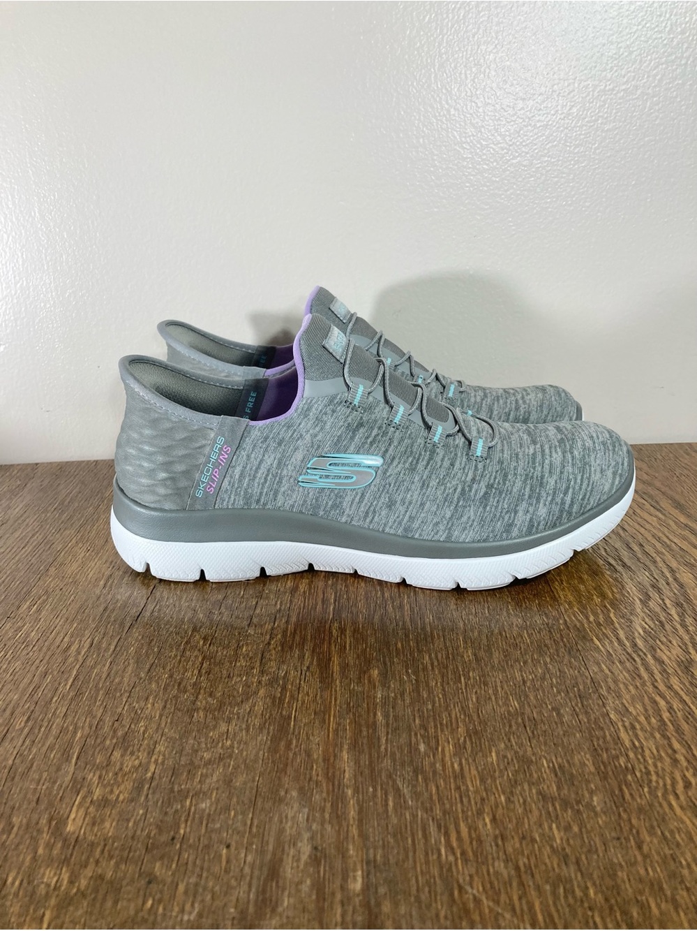Skechers Slip-Ins Summits-Dazzling Haze Sneaker Women’s Size 7W Grey Heather